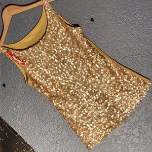 M - KAYAMIGA - NWT - sequin tangerine tank